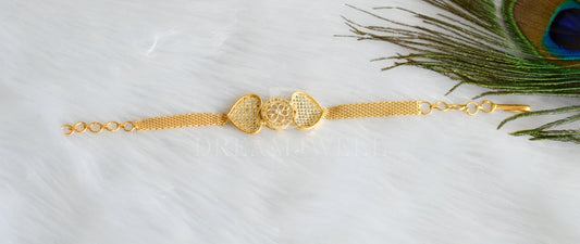 Gold tone cz heart bracelet dj-09121