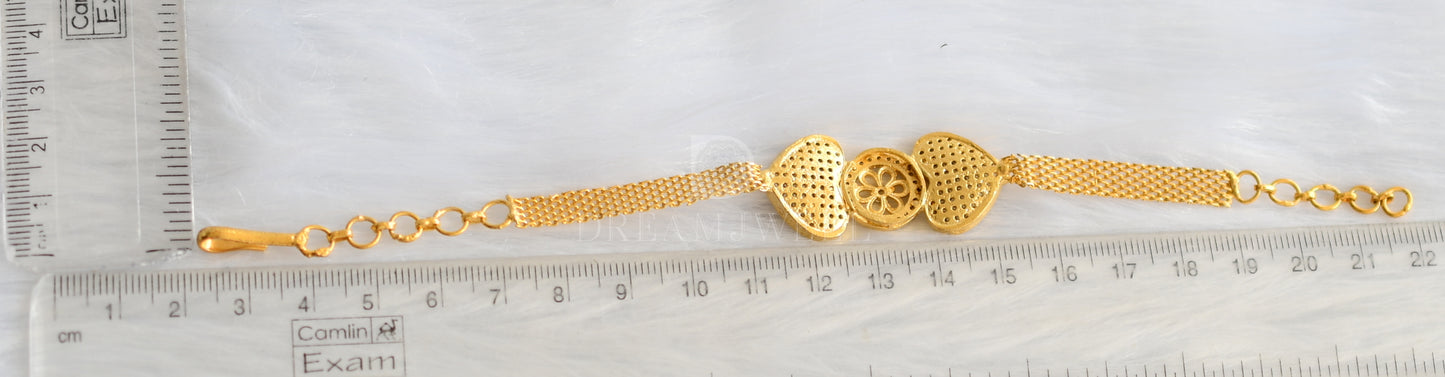 Gold tone cz heart bracelet dj-09121