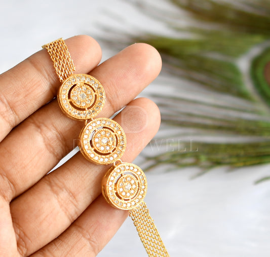 Gold tone cz round bracelet dj-09125