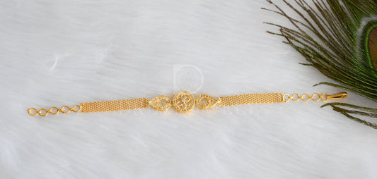 Gold tone cz round bracelet dj-09123