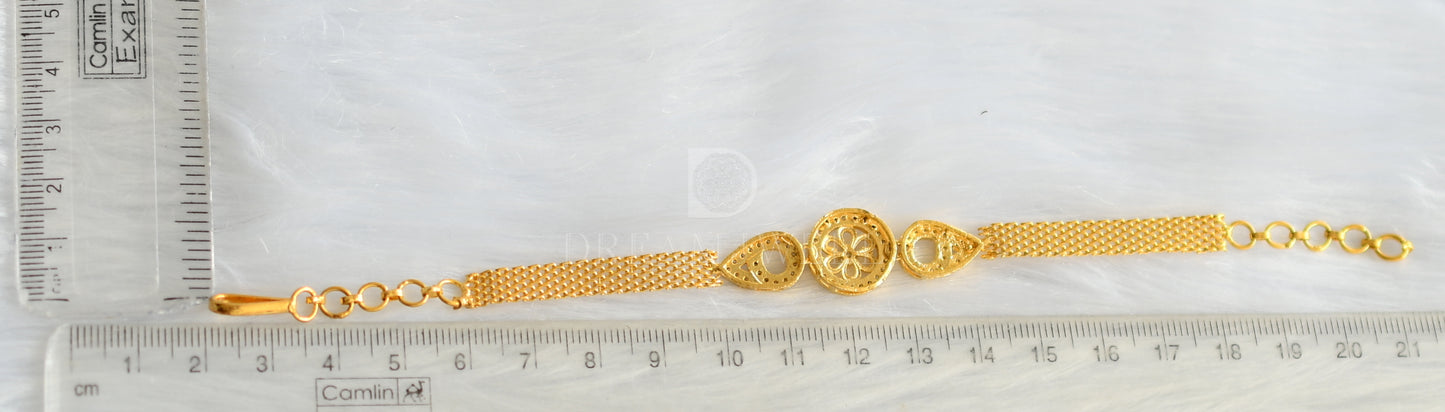 Gold tone cz round bracelet dj-09123