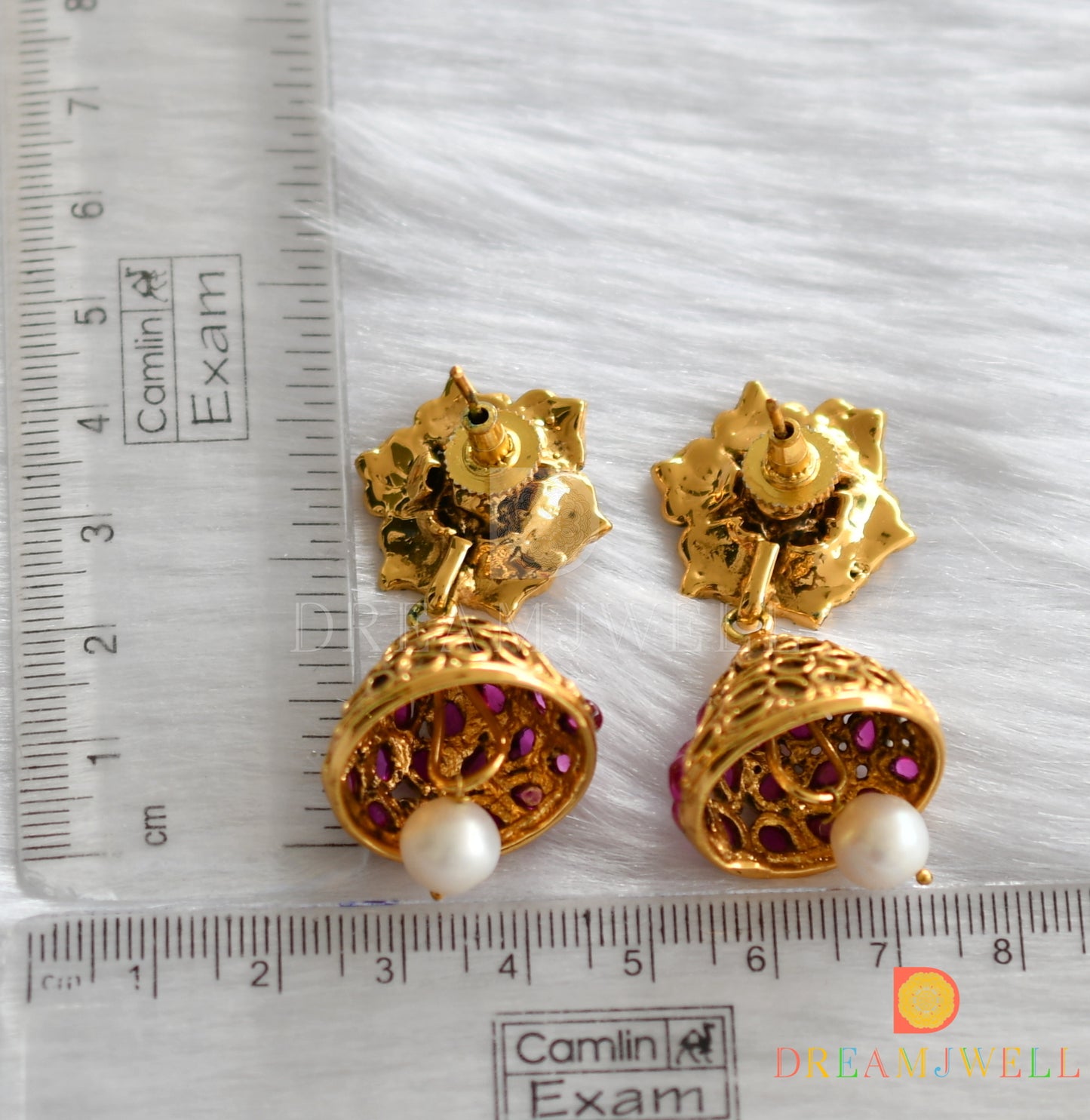 Antique kemp pearl flower jhumkka dj-01225