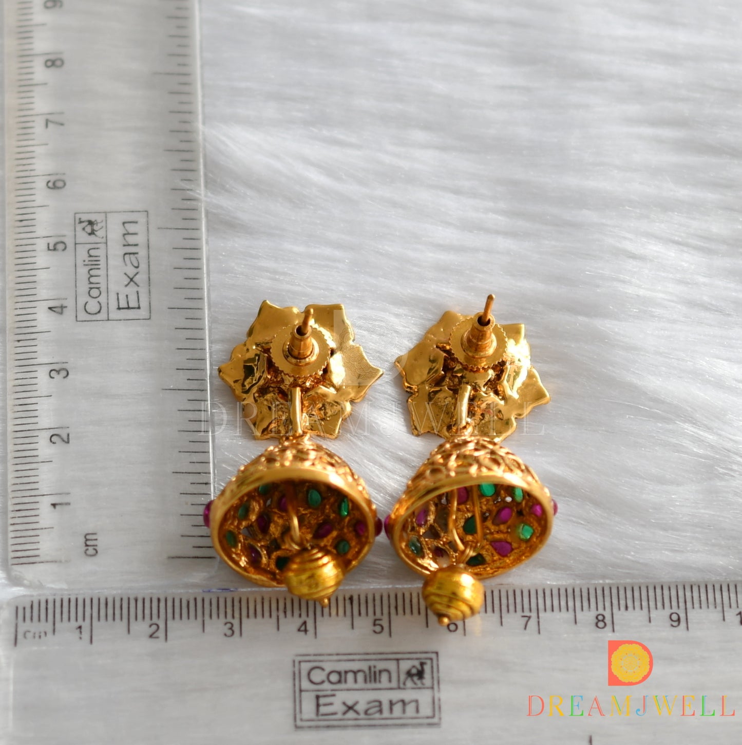 Antique kemp-green pearl flower jhumkka dj-01226