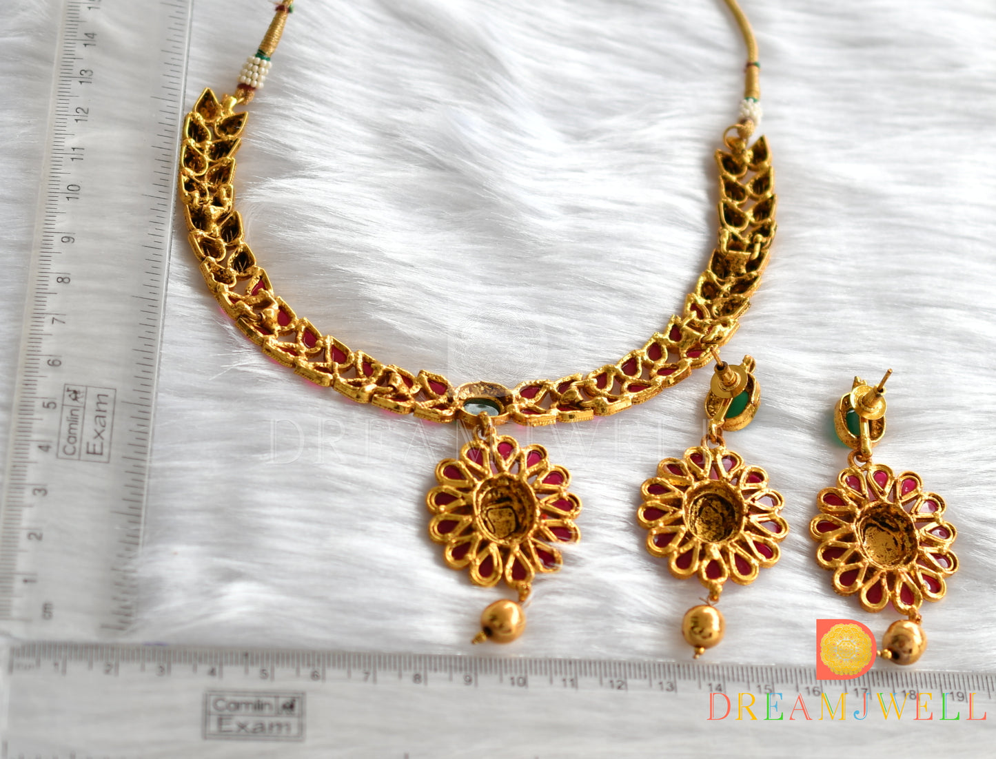 Antique kemp-green mango necklace set dj-01257