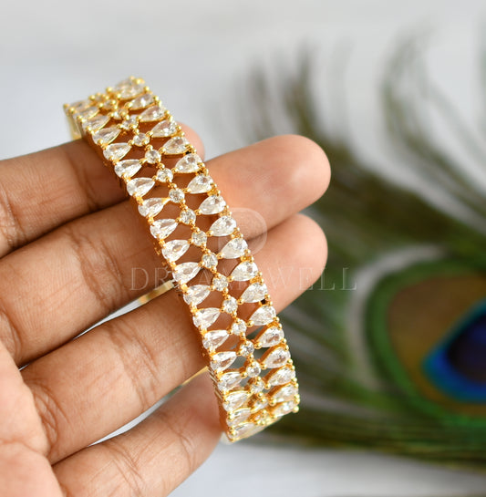 Gold tone cz-white bracelet (2.6) dj-13973