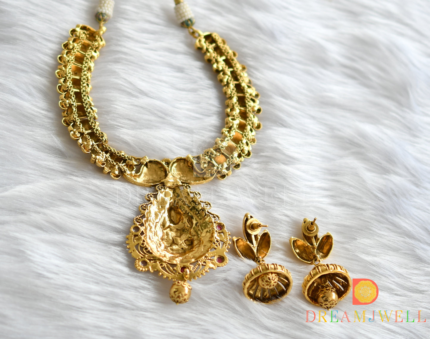 Antique red Lakshmi necklace set dj-01635