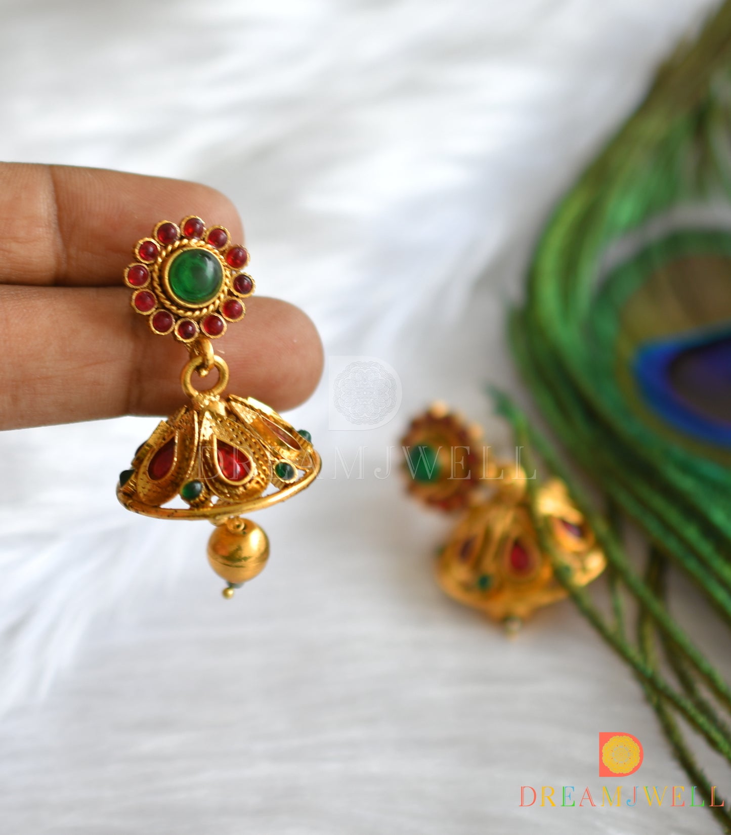 Antique Kemp-green pearl beaded necklace set dj-16648