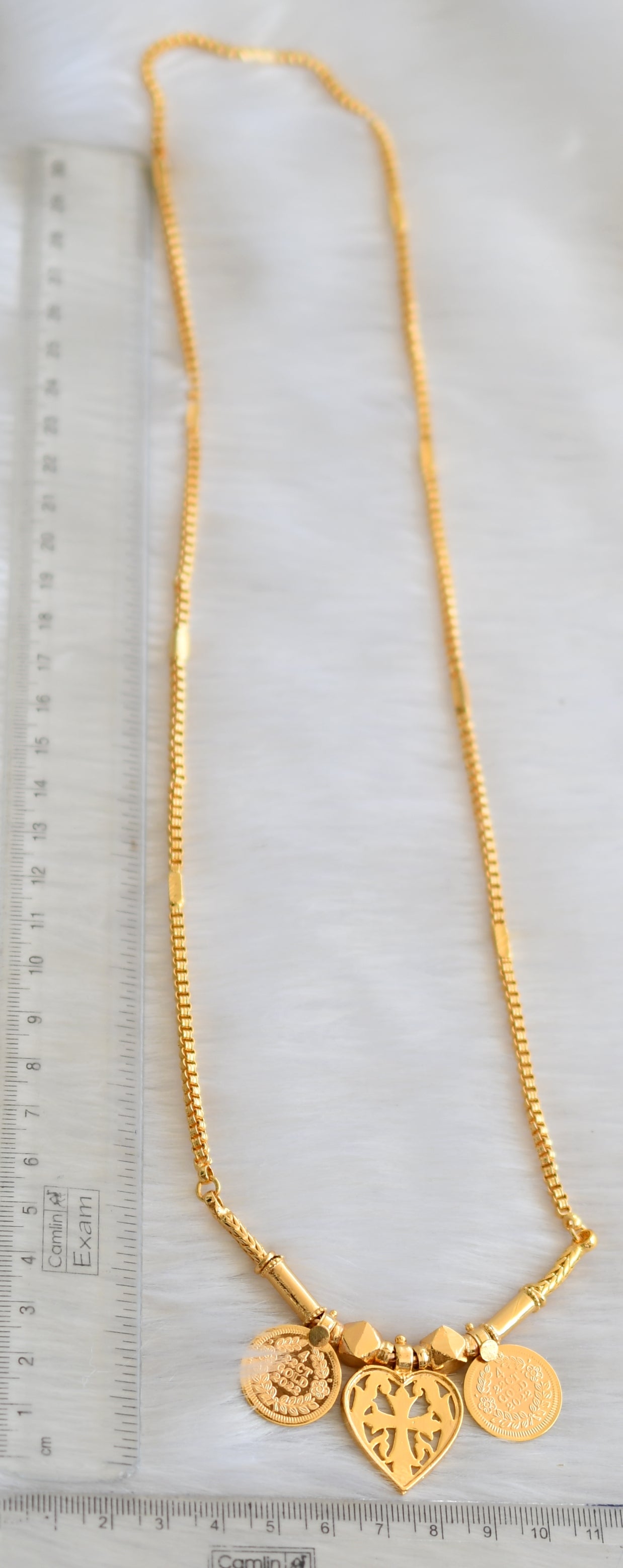 Gold tone cross heart cross mangalyam dj-40465