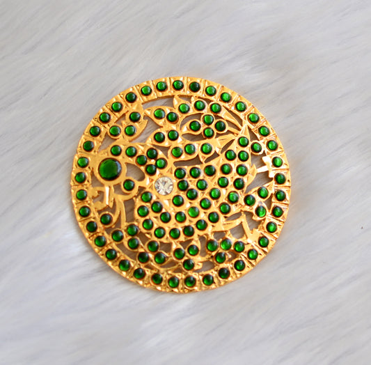 Gold tone green swan hair jewel (Rakodi) dj-23731