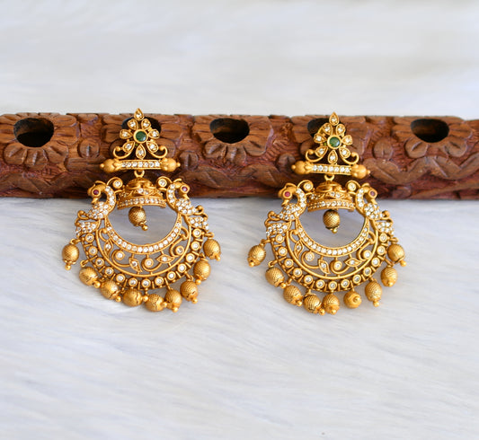 Matte Finish Cz Bali Peacock Earrings dj-31599