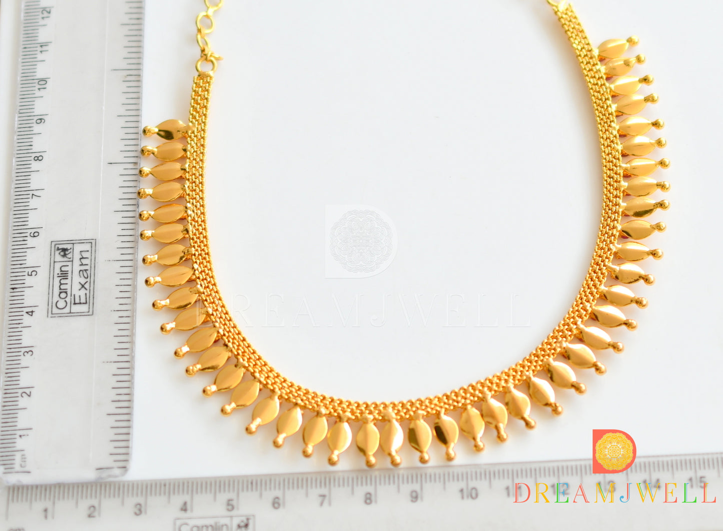 Gold tone ruby thali kootam kerala style necklace dj-30727