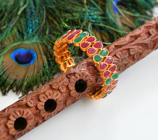 Matte Finish Ruby-emerald Open Type Kada dj-13930