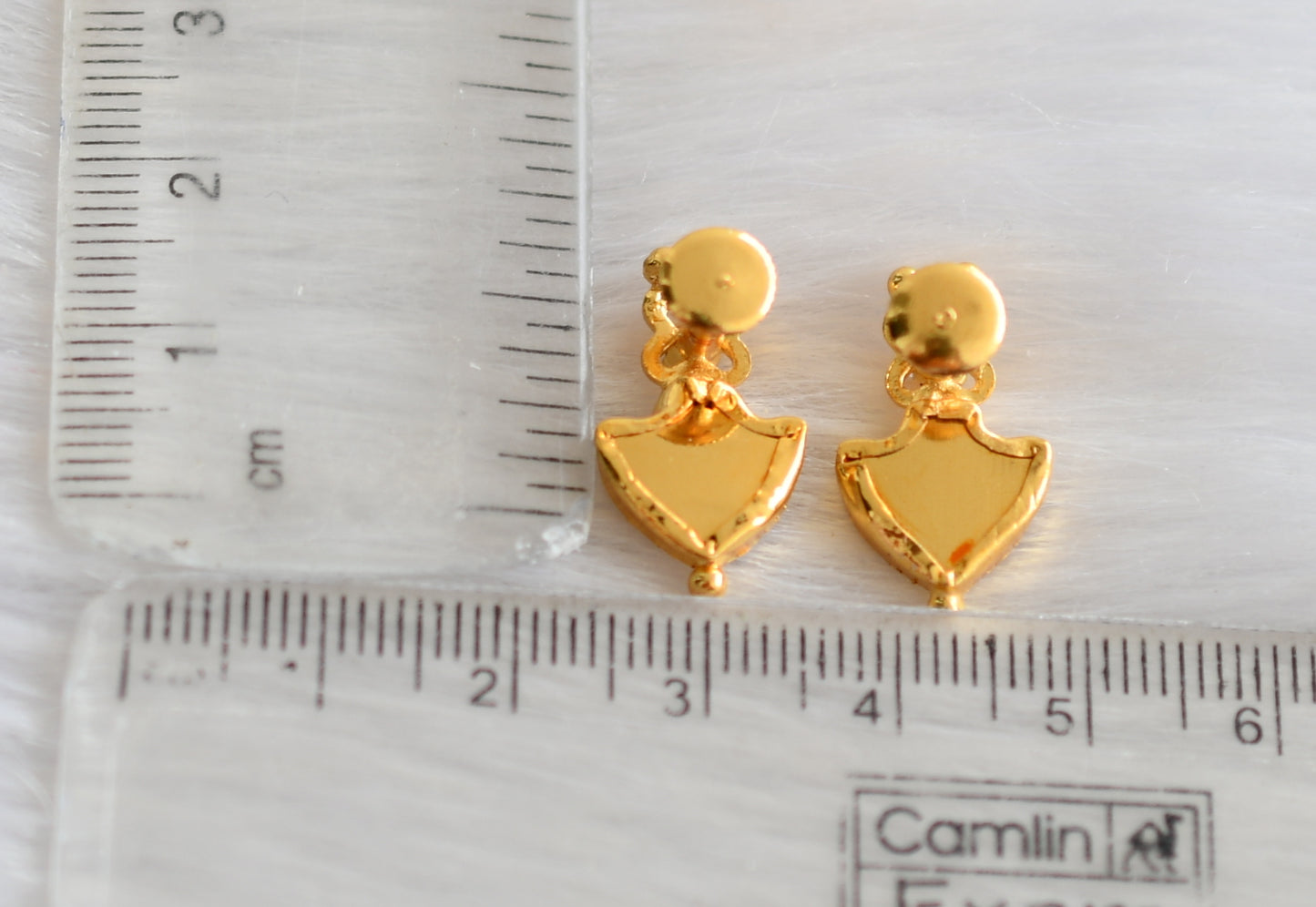 Gold tone red palakka stud/earrings dj-19517