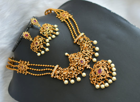 Matte finish ruby pearl haar set dj-20291