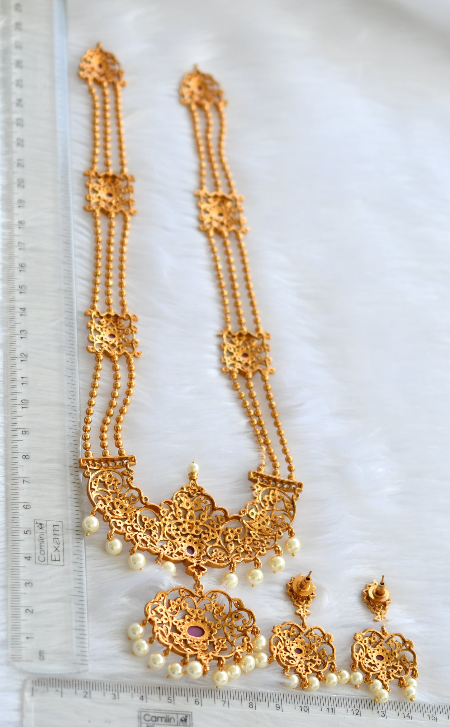 Matte finish ruby pearl haar set dj-20291