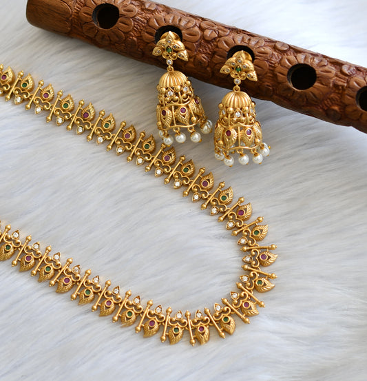 Matte finish cz ruby-green mango haar set dj-32680