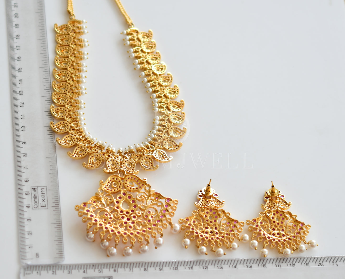 Gold tone kemp mango designer necklace set dj-21721
