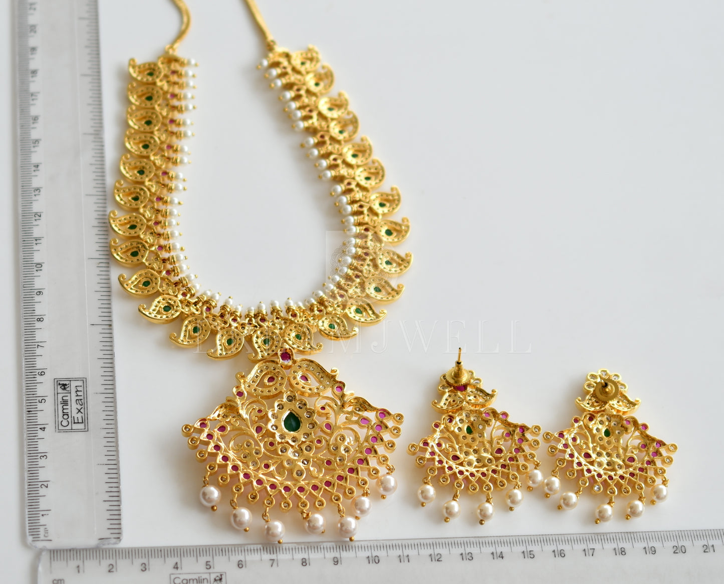 Gold Tone Kemp-emerald Mango Designer Necklace Set dj-21722