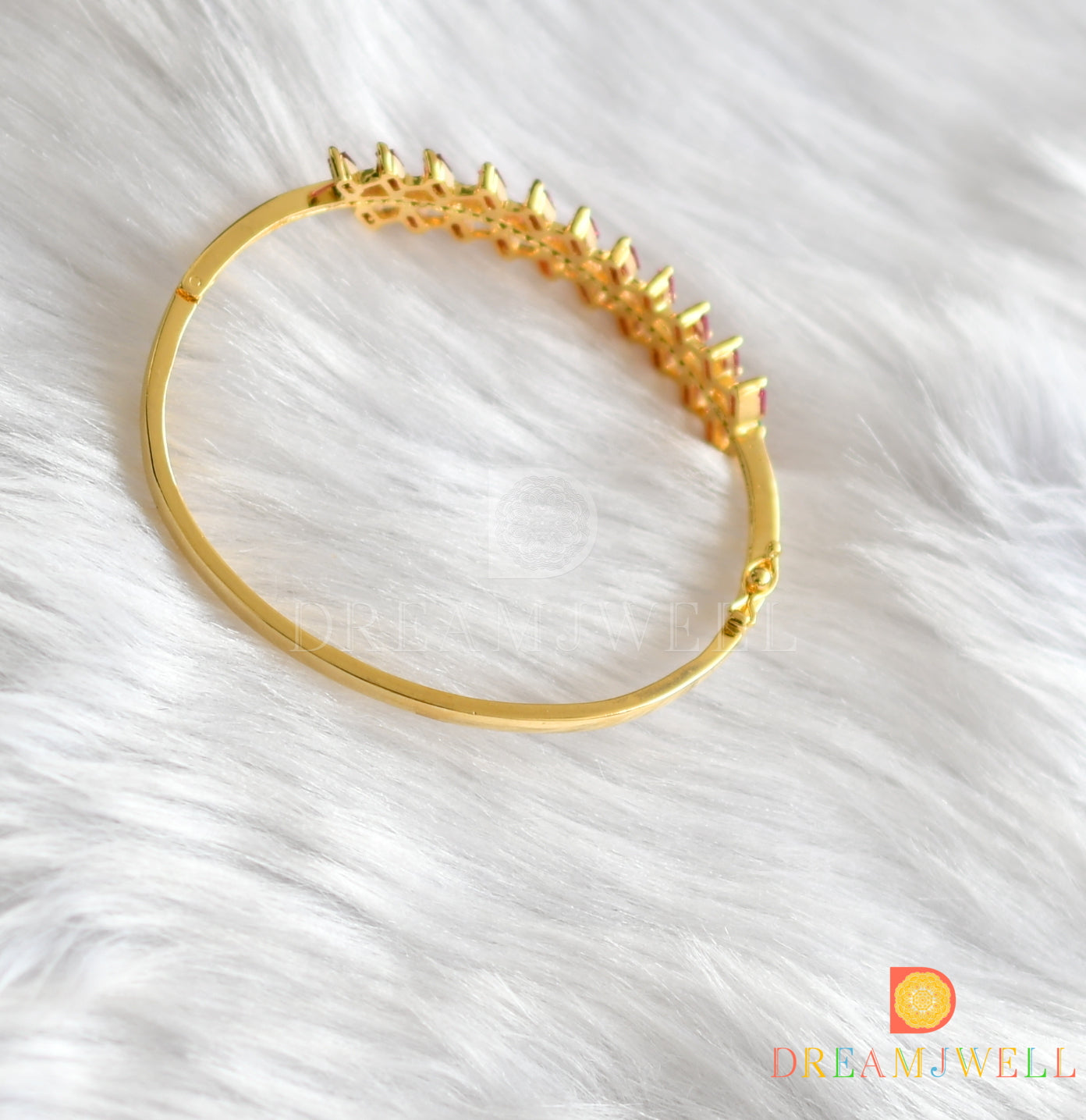 Gold tone cz ruby-green bracelet dj-09181