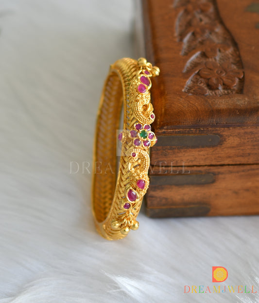 Matte finish ruby-green peacock screw type Kada (2.6) dj-11335