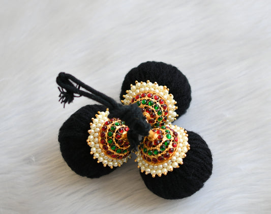Gold tone kemp-green Bridal Kuppulu(hair accessory) dj-19476