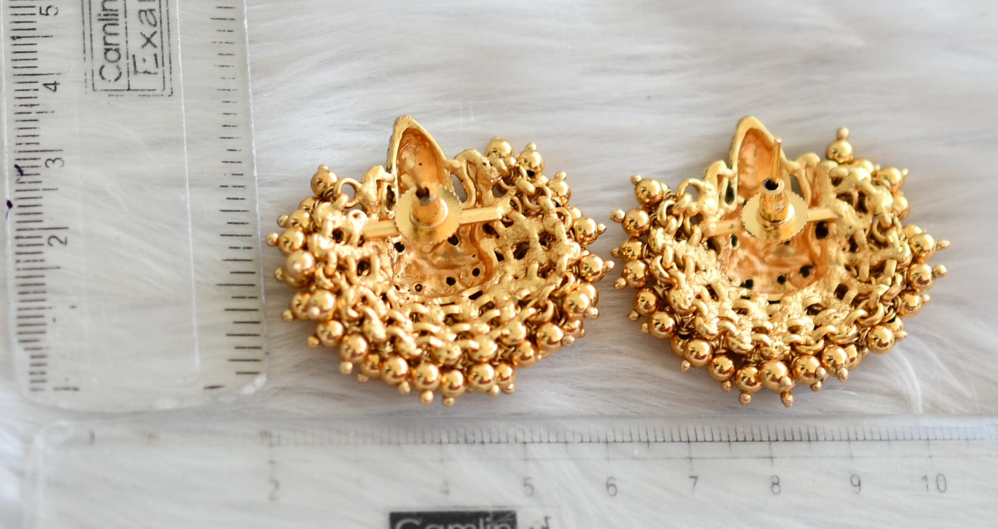 Matte finish Lakshmi gold cluster earrings dj-41887