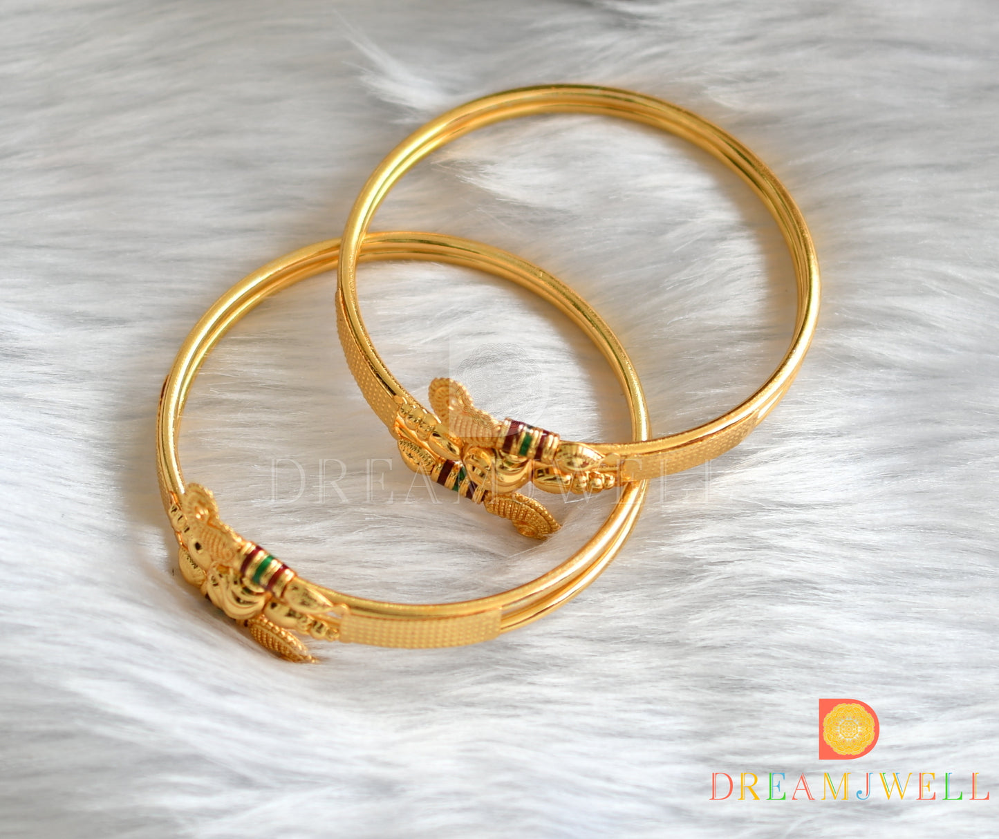Gold tone mango set of 2 Bangles (2.4) dj-38254