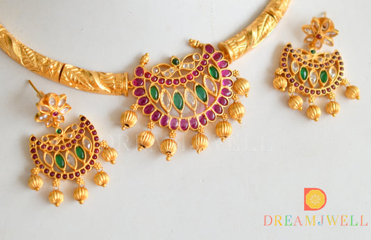 Matte finish real kemp moon Kante necklace set dj-31232