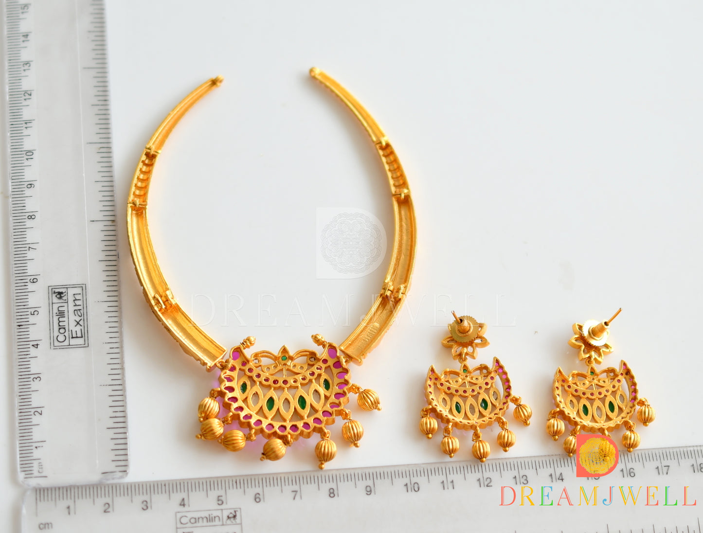 Matte finish real kemp moon Kante necklace set dj-31232