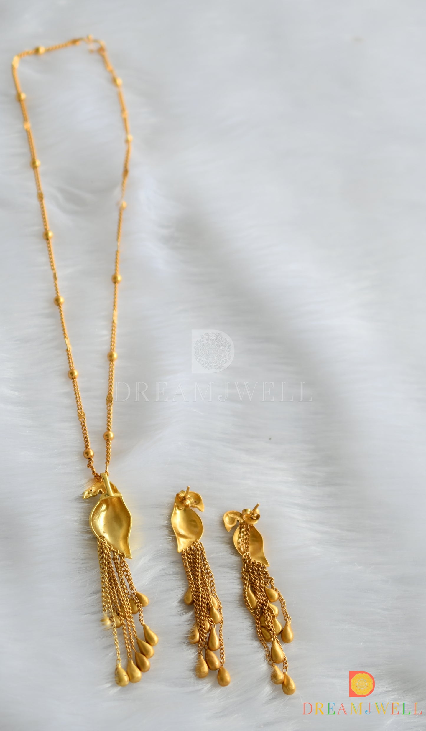 Matte Finish Peacock Necklace Set dj-01723