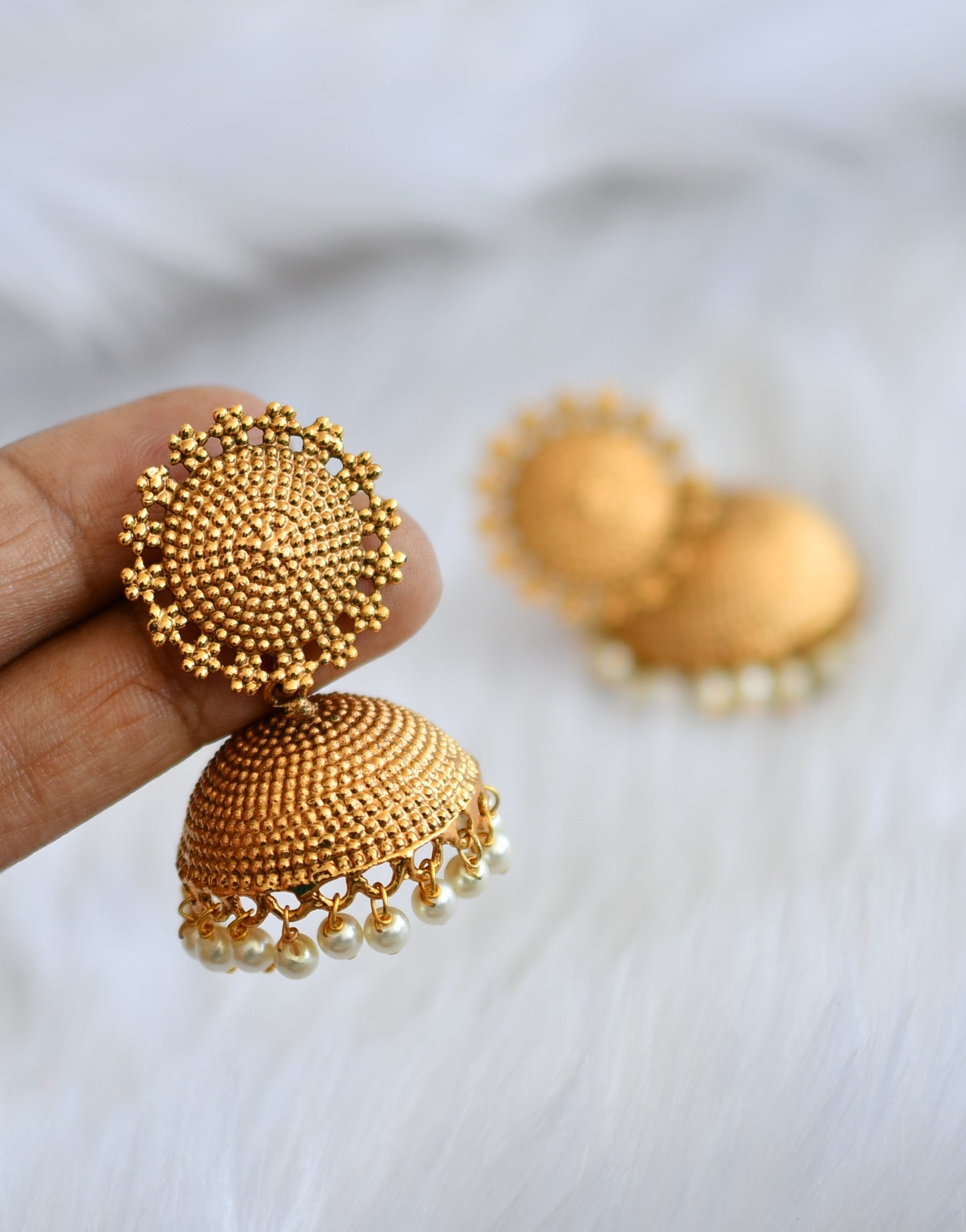 Antique gold tone Jhumkka Pendant Necklace Set dj-03676