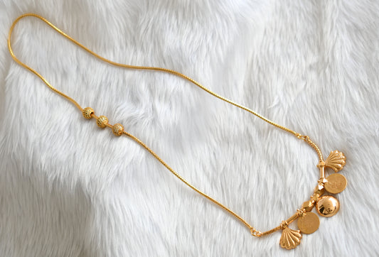 Gold tone Ball mugappu chain Lakshmi coin bottu mangalyam dj-39160