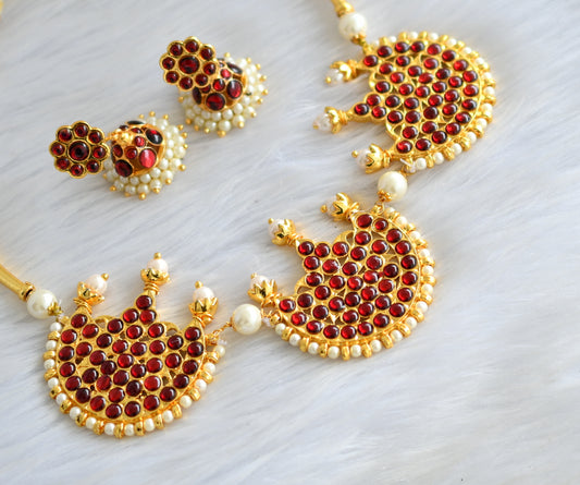 Gold tone kemp moon pearl Hasli necklace set dj-19267