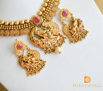 Antique Ganesha ruby-emerald necklace set dj-10319