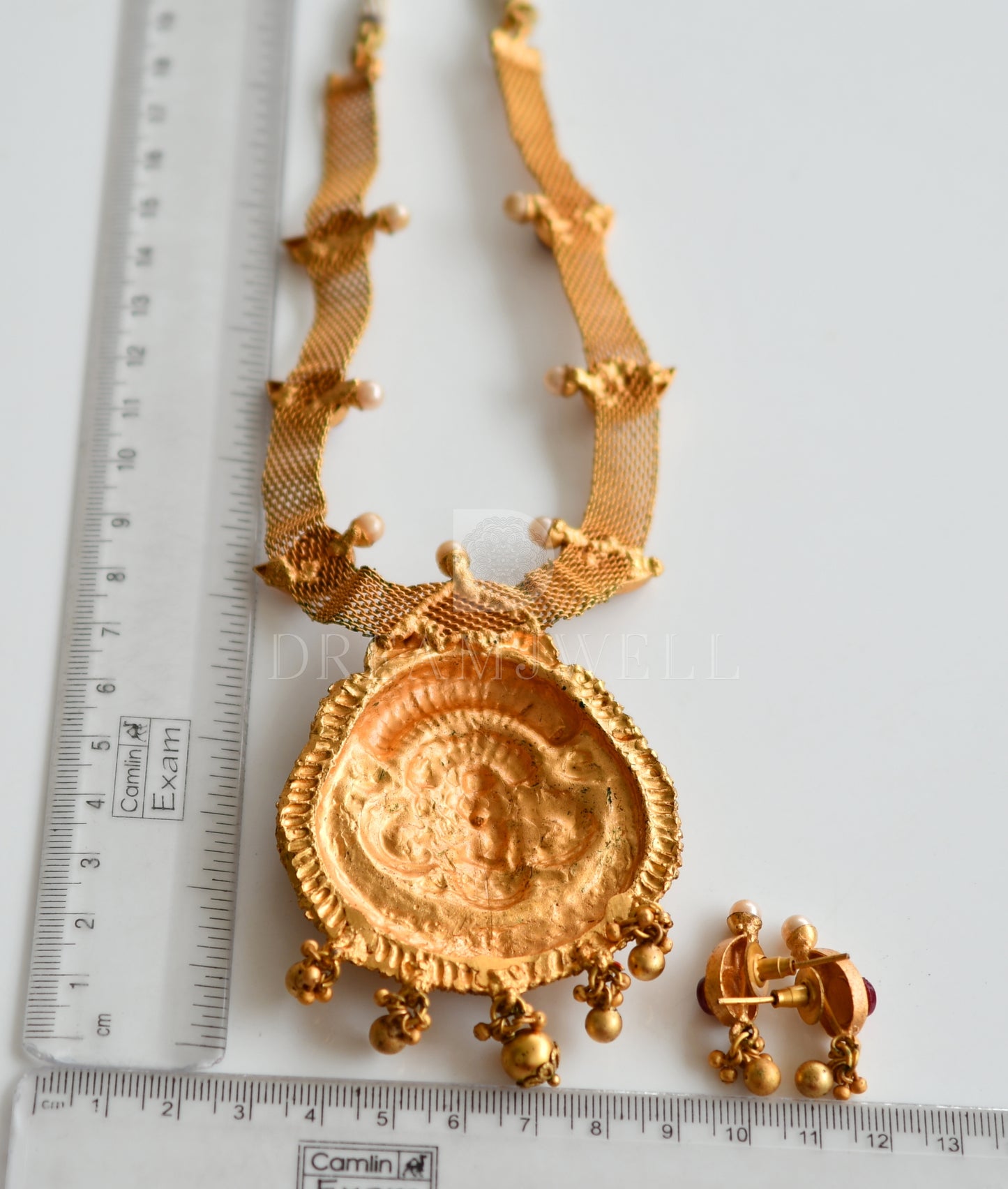 Matte Finish Kemp Krishna Designer Necklace Set dj-08156