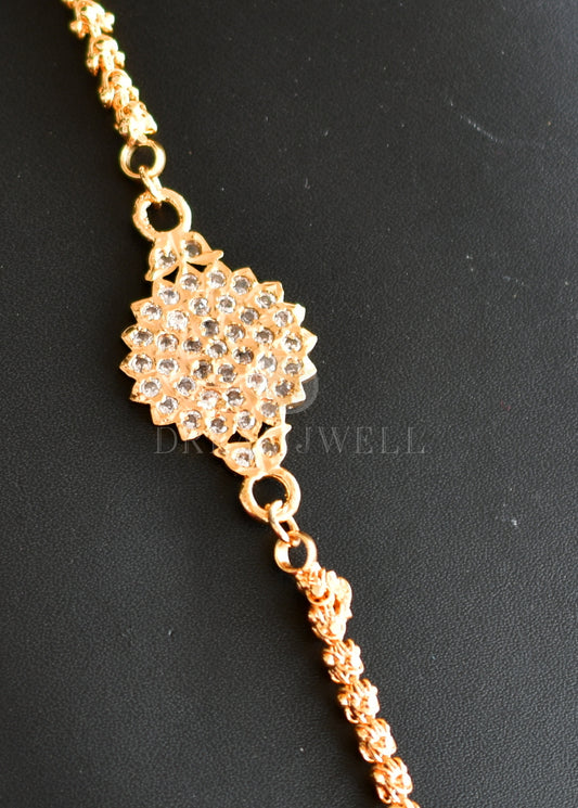 Gold Tone Cz Designer Mugappu Chain dj-33596