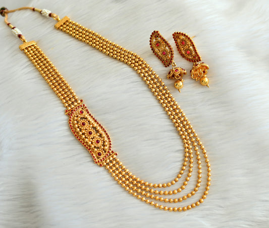 Antique kemp mugappu multi layer short haar set dj-29861