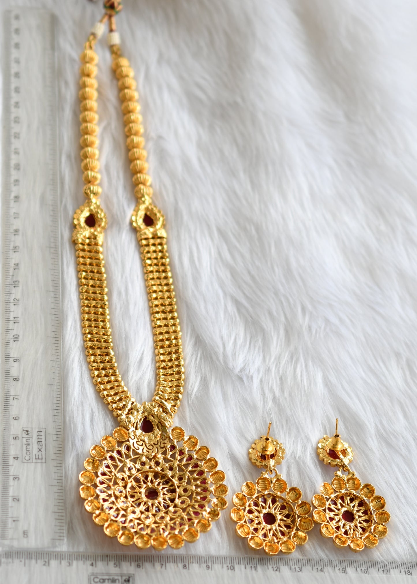 Antique gold tone Multi Layer kemp round pendant haar set dj-16858
