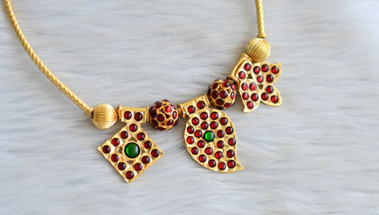 Gold tone kemp-green mango Hasli necklace set dj-18819