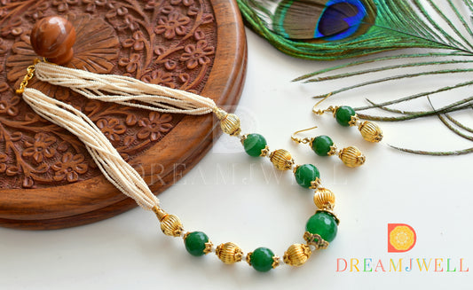 Pearl Green Designer Necklace Set dj-05249
