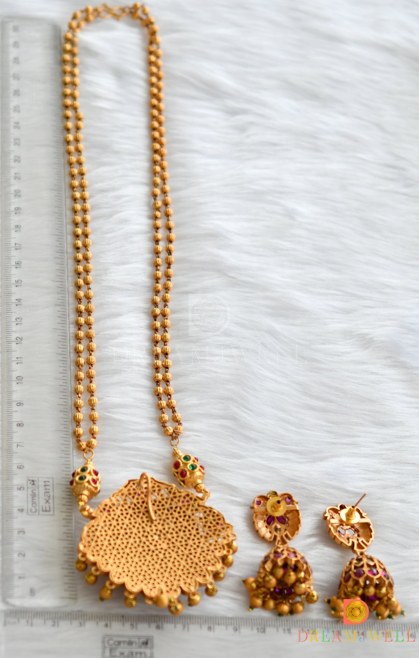 Matte finish real kemp-green Ganda-Berunda haar set dj-25383