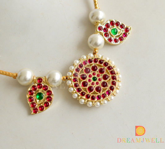 Gold tone semi precious kemp-green mango necklace dj-18237