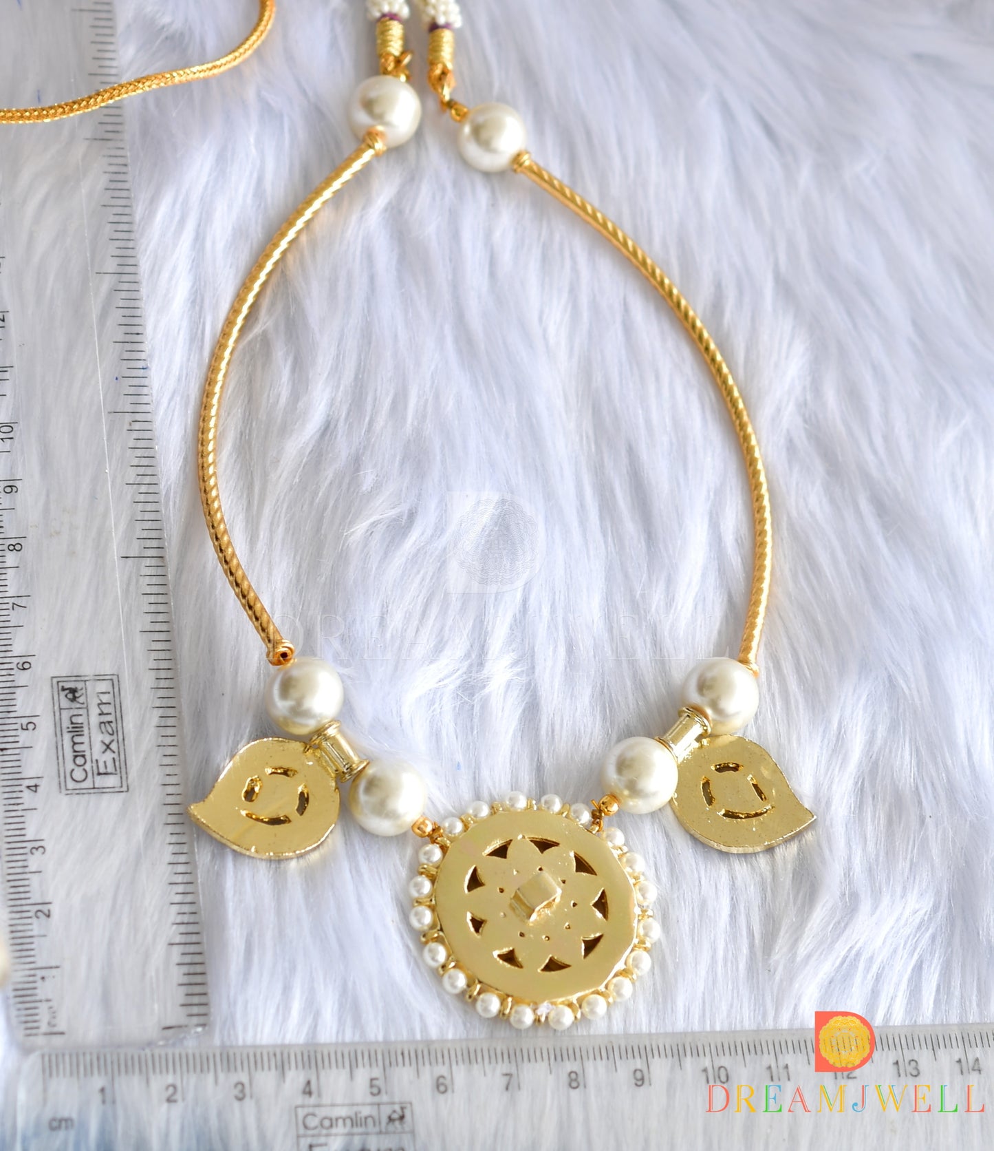 Gold tone semi precious kemp-green mango necklace dj-18237