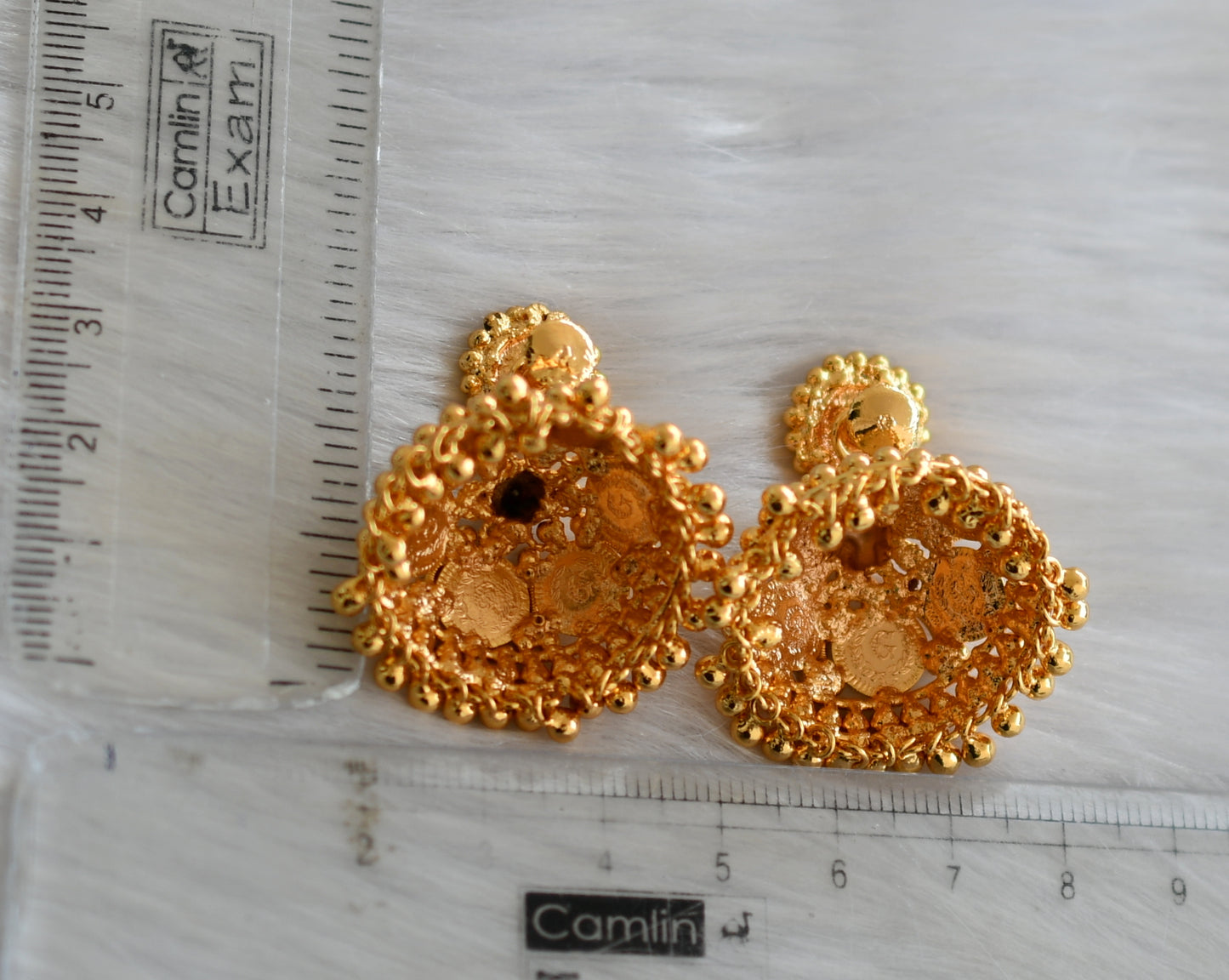 Gold tone Lakshmi coin Jhumkka dj-28167