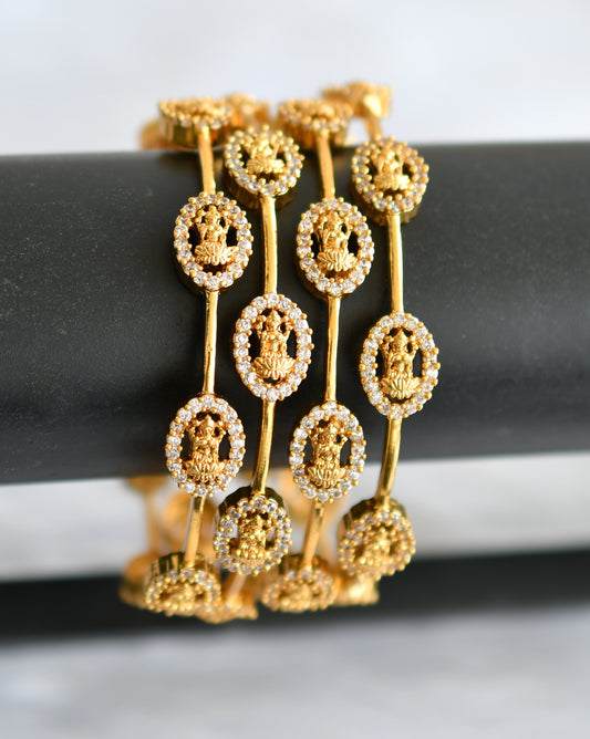 Matte finish Cz set of 4 Lakshmi Bangles (2.8) dj-39847