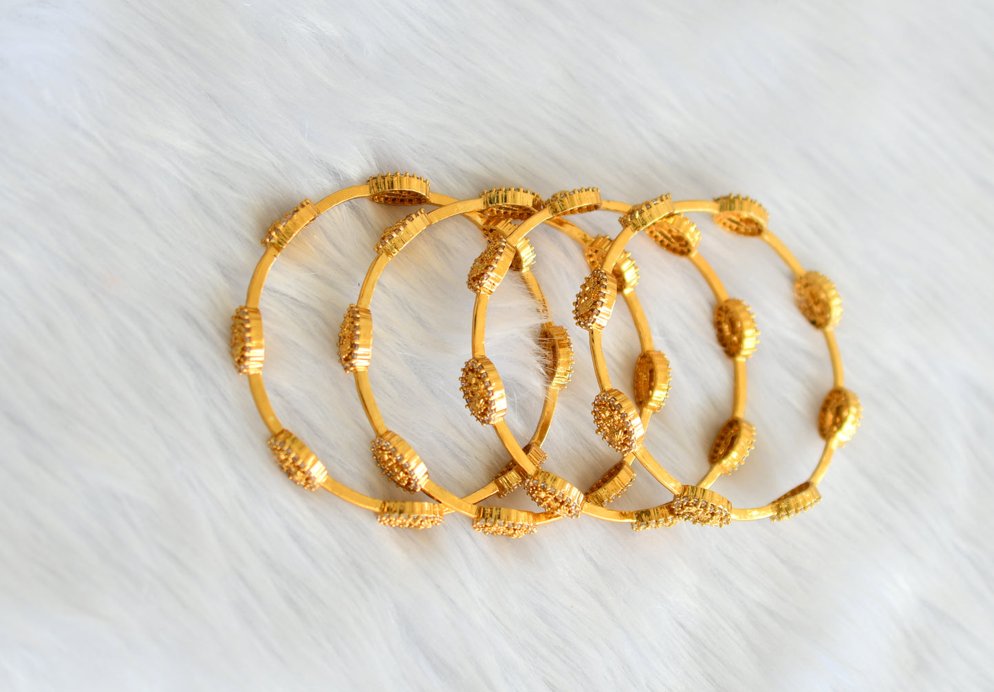 Matte finish Cz set of 4 Lakshmi Bangles (2.8) dj-39847