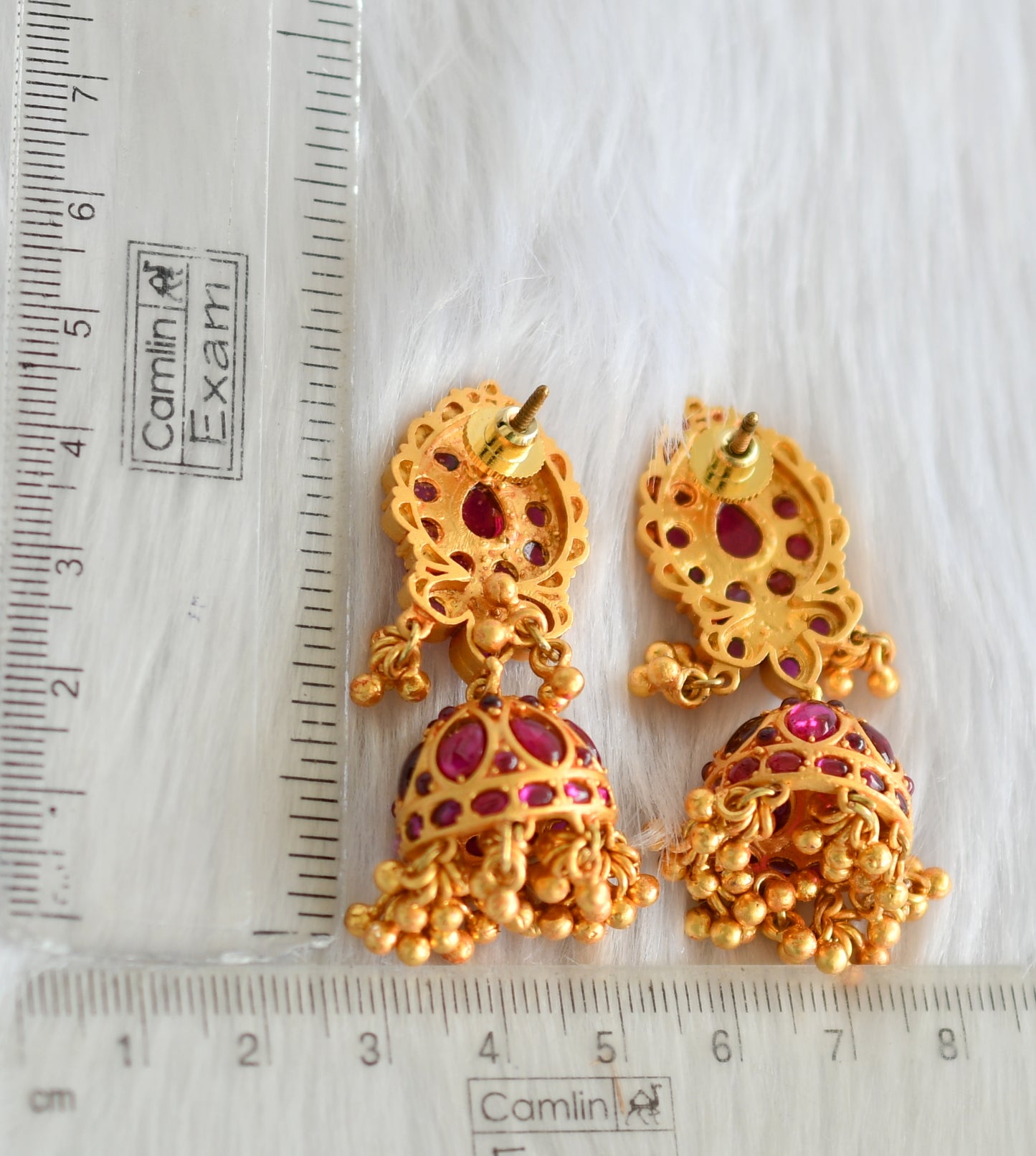 Matte finish real kemp jhumkka dj-22595