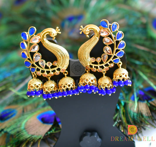 Antique royal blue peacock jhumkka dj-15490