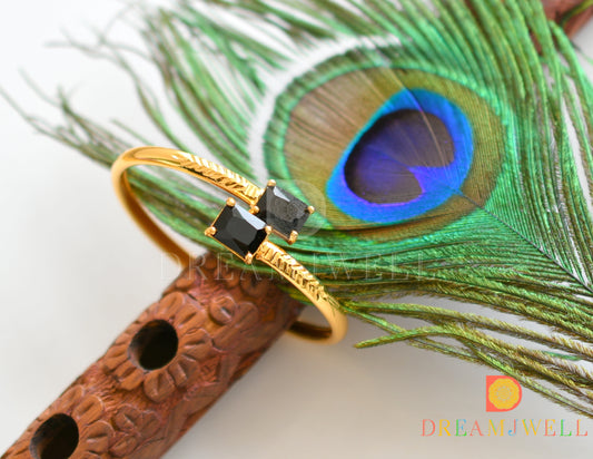 Gold tone ruby block stone bracelet