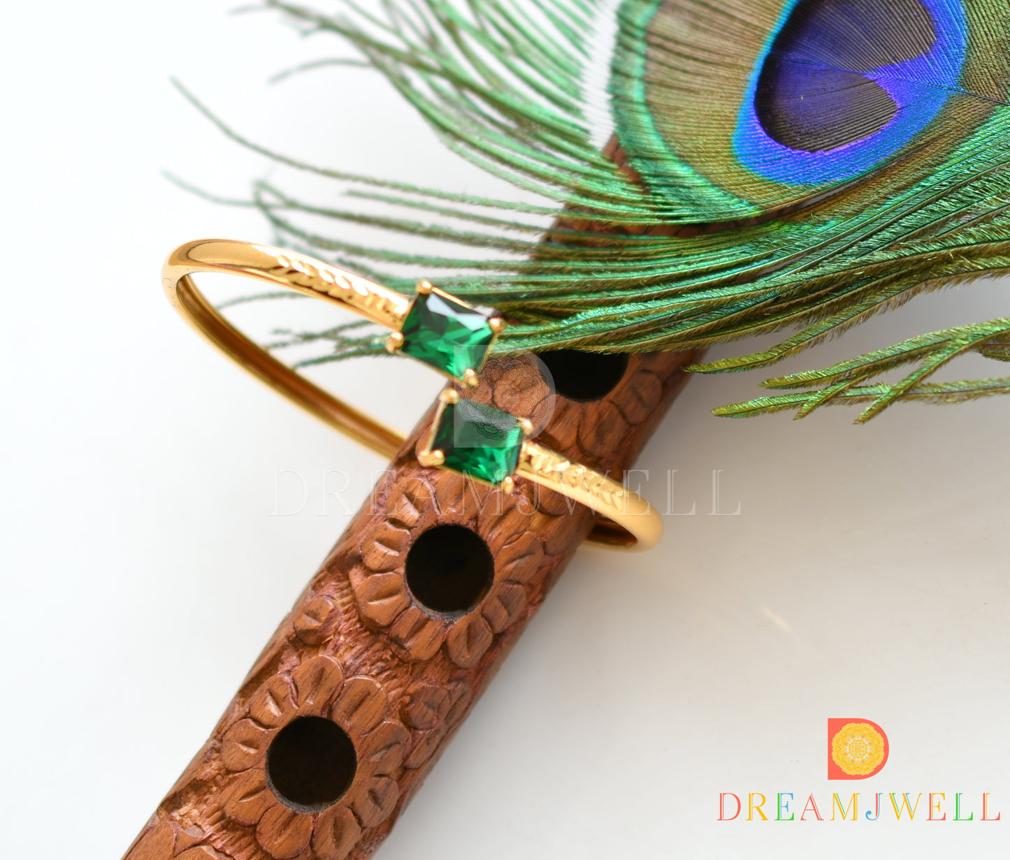 Gold tone ruby block stone bracelet